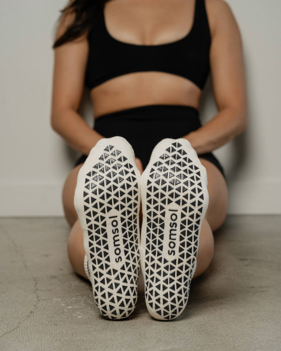 Soft Cream Grip Socks